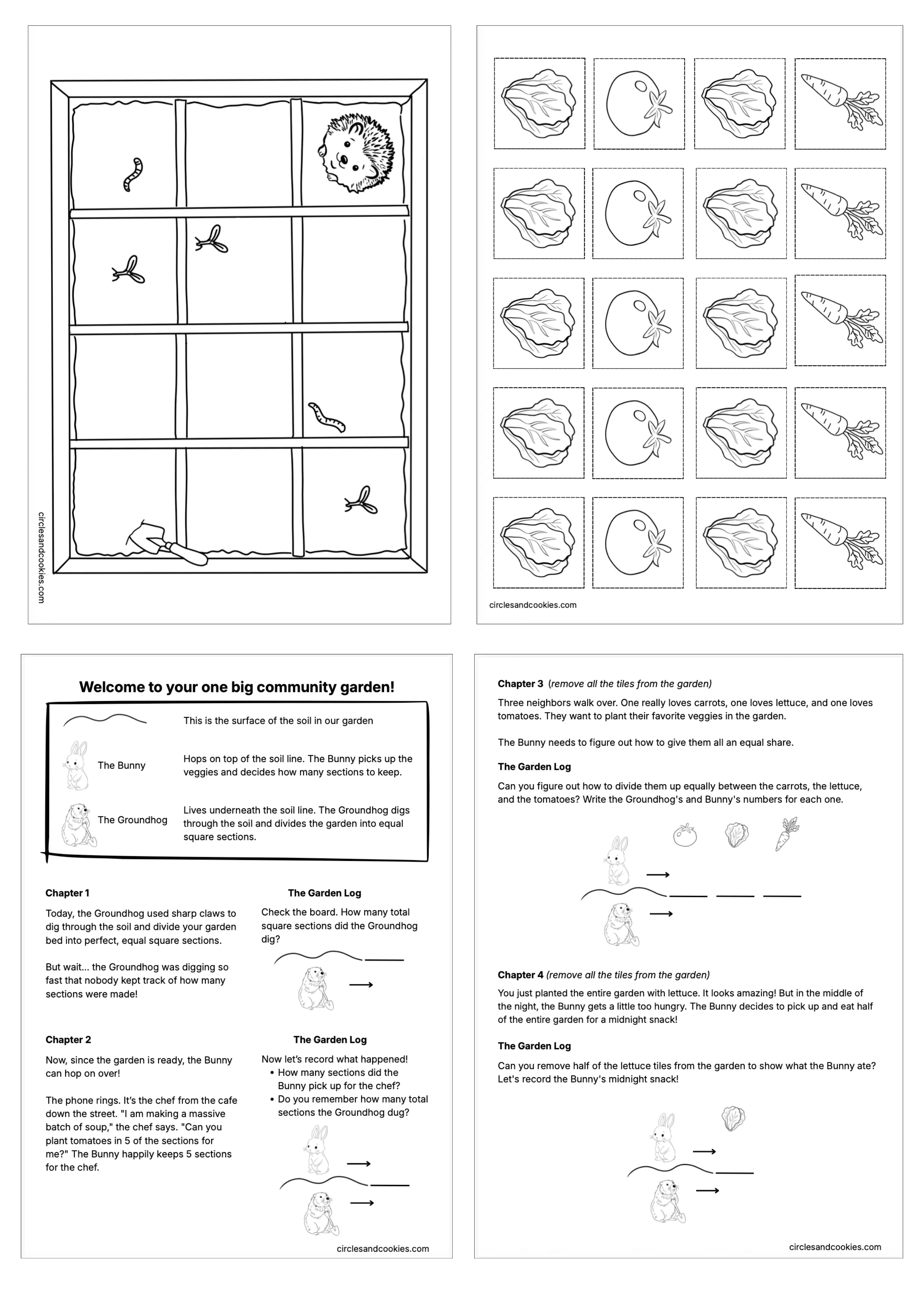 Preview of One Big Community Garden — A Fractions Game